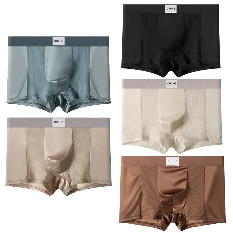 Boxers Hommes en Soie Glacée Satinée(3PCS)